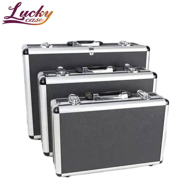 Lucky Set of 3 Transport Cases Tool Boxes with Aluminium Frame and ABS Customized Aluminum Case In 3 Sizes