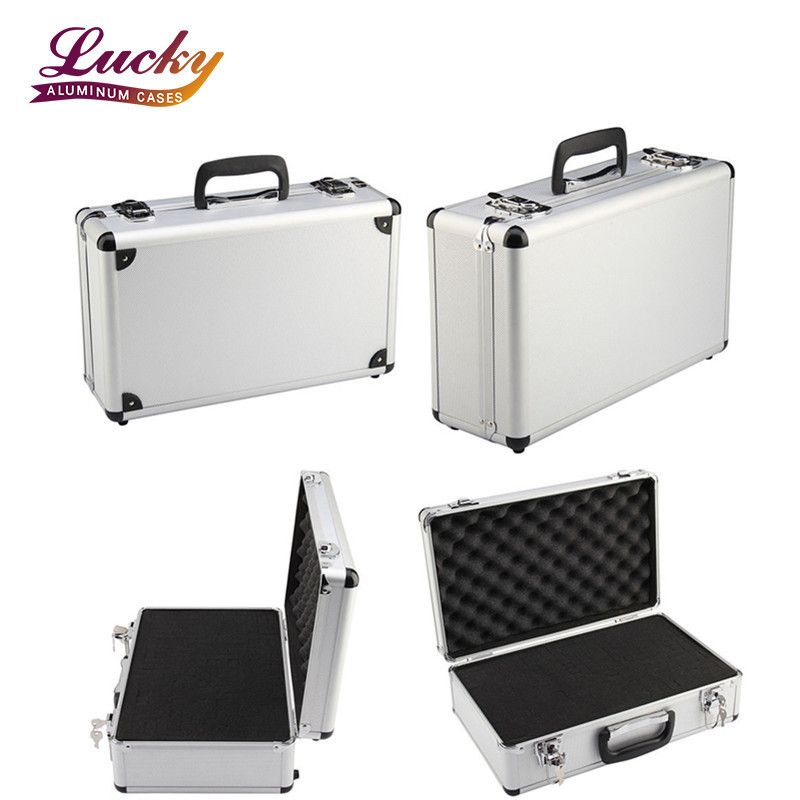 Cheap Aluminum Case with Keys Hard Aluminum Dental Instruments Carry Storage Case Silver Portable Tool Case Equipment Toolbox