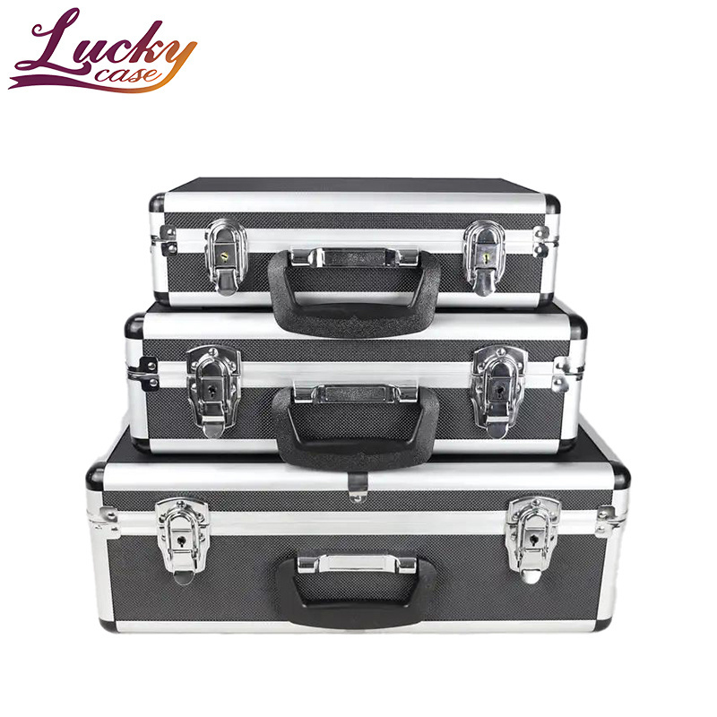 Lucky Set of 3 Transport Cases Tool Boxes with Aluminium Frame and ABS Customized Aluminum Case In 3 Sizes