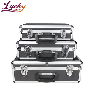 Lucky Set of 3 Transport Cases Tool Boxes with Aluminium Frame and ABS Customized Aluminum Case In 3 Sizes