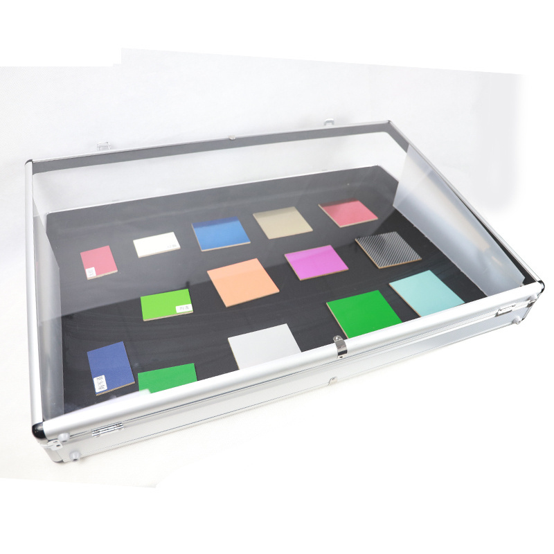 Professional customized hard Aluminum table top acrylic display case carry case box with lock and key