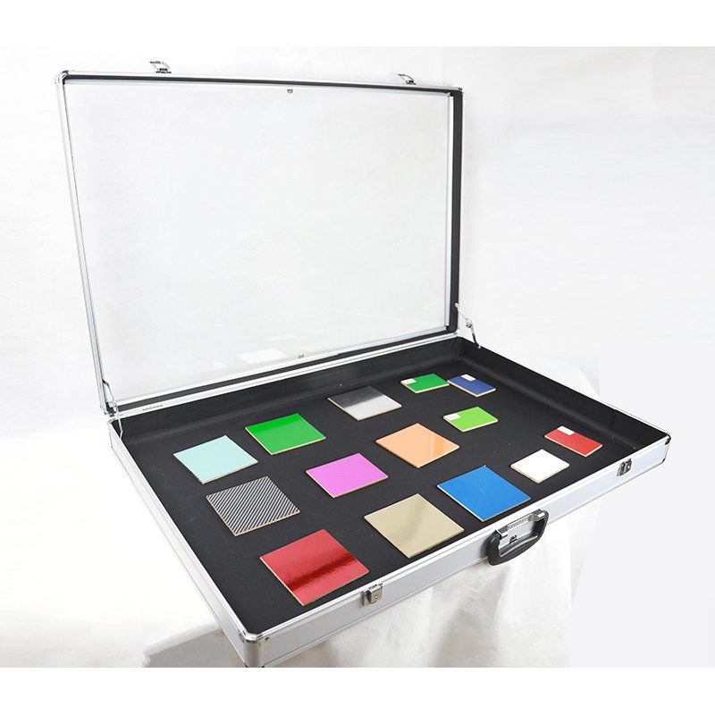 Professional customized hard Aluminum table top acrylic display case carry case box with lock and key