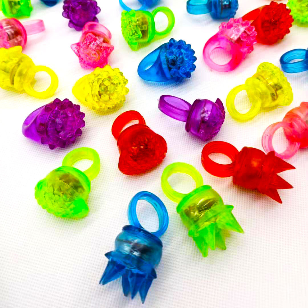 Flashing Colorful LED Light Up Bumpy Jelly Rubber Rings Finger Toys for Parties Favors Raves Concert Shows Gifts