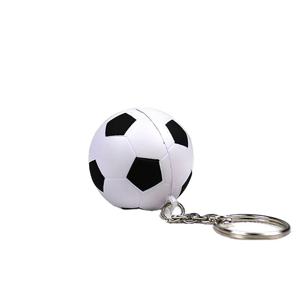 Lucky Craft PU foam 40mm mini soft reliever toys shape anti stress soccer footballs keychain