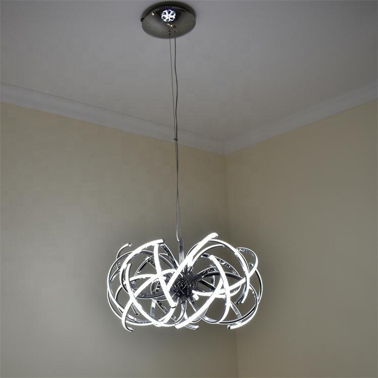 L4u ETL cETL CE SAA Modern Stylish Chrome LED Hanging Pendant Light Luxury Chandelier Lamp for Living Room Staircase