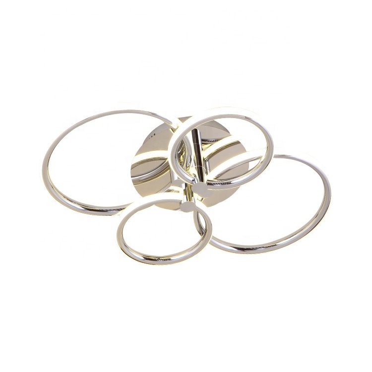 L4u Modern Design 4 Round Circle Rings Aluminum Lamp LED Surface Mounted Ceiling Light for Bedroom