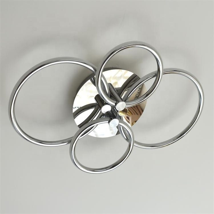 L4u Modern Design 4 Round Circle Rings Aluminum Lamp LED Surface Mounted Ceiling Light for Bedroom