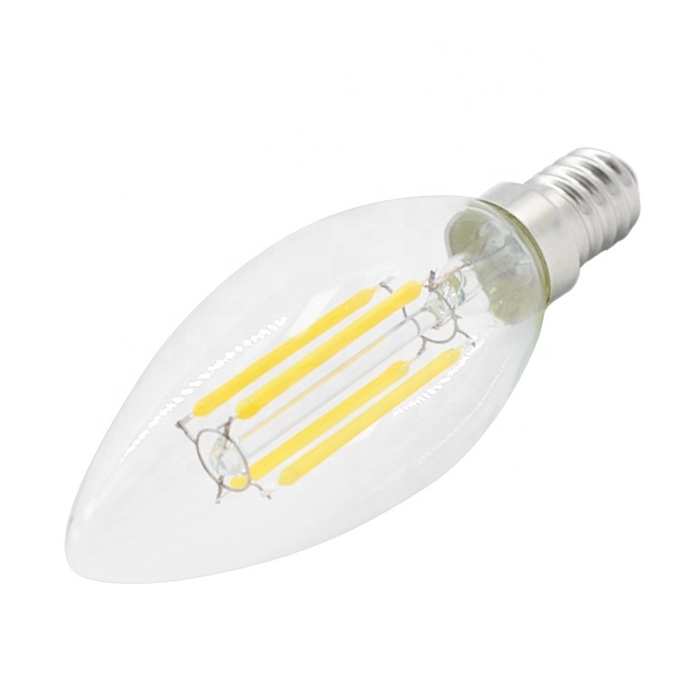 RTS CE Rohs SAA ETL spiral edison tungsten vintage C35 Candle Light 2W 4W filament led light bulb E14 E12 B22 E27 base