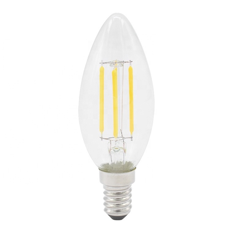 RTS CE Rohs SAA ETL spiral edison tungsten vintage C35 Candle Light 2W 4W filament led light bulb E14 E12 B22 E27 base