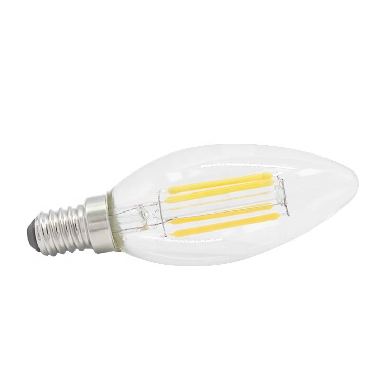 RTS CE Rohs SAA ETL spiral edison tungsten vintage C35 Candle Light 2W 4W filament led light bulb E14 E12 B22 E27 base