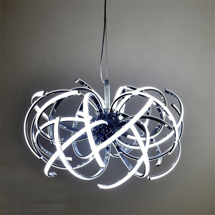 L4u ETL cETL CE SAA Modern Stylish Chrome LED Hanging Pendant Light Luxury Chandelier Lamp for Living Room Staircase