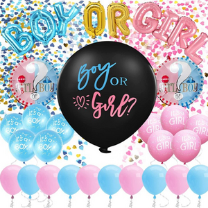 LUCKY Gender reveal party balloon supplies decoration 36 inch boy or girl latex balloon blue pink