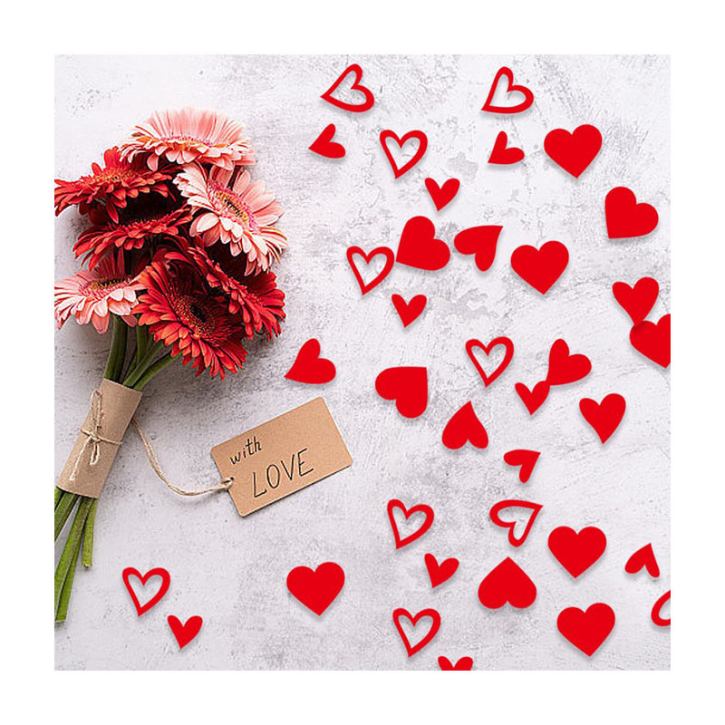 LUCKY 200pcs Valentine's Day Red Heart Confetti Wedding Party Decoration Supplies Valentine's Day Gift Surprise Throw Confetti