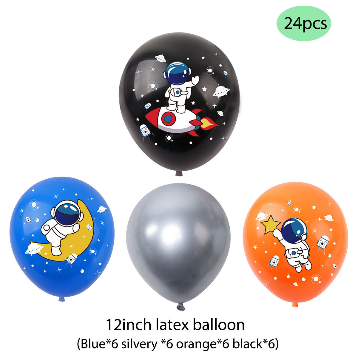 LUCKY Outer Space Astronaut Spaceman Theme Party Supplies Banner Kids Baby Boy Party Home Wall Decor Birthday Supplies Kit Set