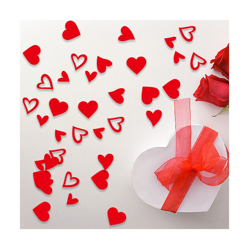 LUCKY 200pcs Valentine's Day Red Heart Confetti Wedding Party Decoration Supplies Valentine's Day Gift Surprise Throw Confetti