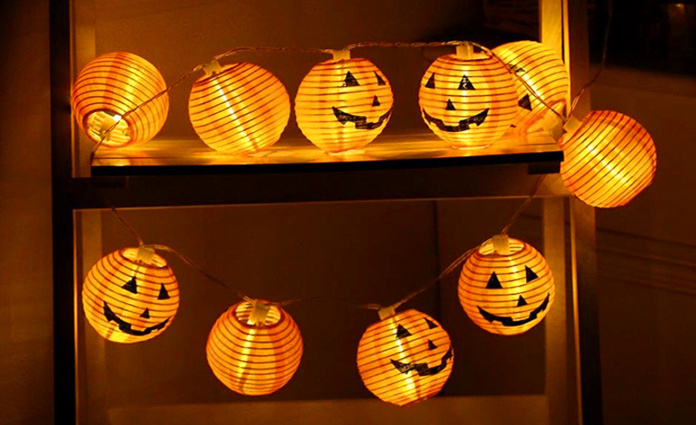 LUCKY Halloween 2.5m LED Pumpkin Lantern String Lights Indoor Outdoor Party Festival Decor Lantern Halloween Decorations