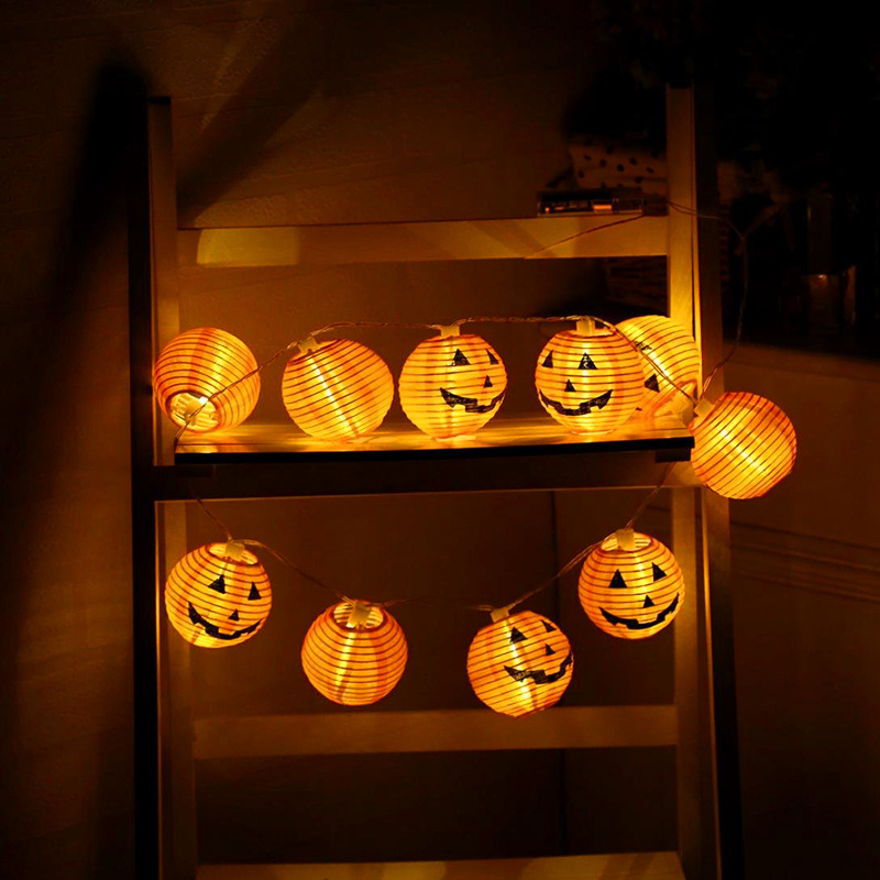 LUCKY Halloween 2.5m LED Pumpkin Lantern String Lights Indoor Outdoor Party Festival Decor Lantern Halloween Decorations