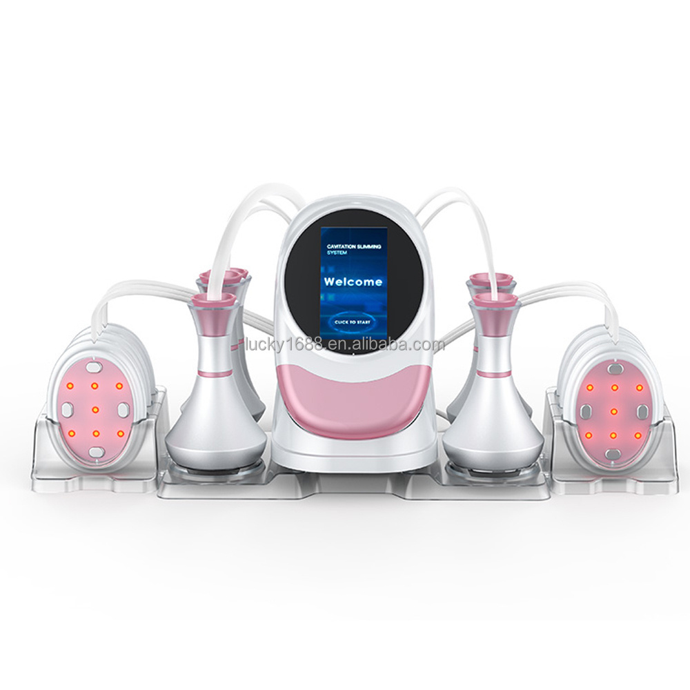 New upgrade 6 in 1 kim 8 slimming system rf vacuum lipo beauty machine 80k with ems laser pads