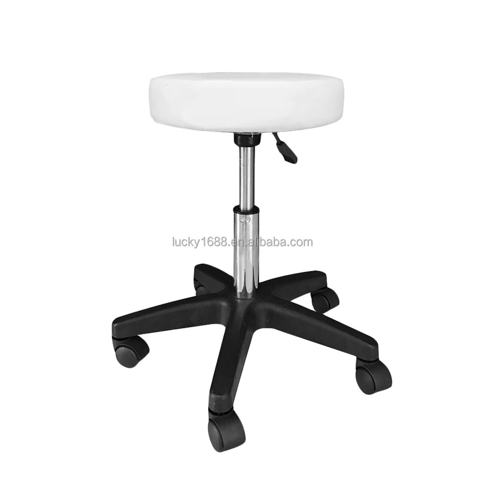 Hot Selling Adjustable Height High Chair Sponge Upholstered Seat Round Bar Stool With Swivel Rolling Wheels