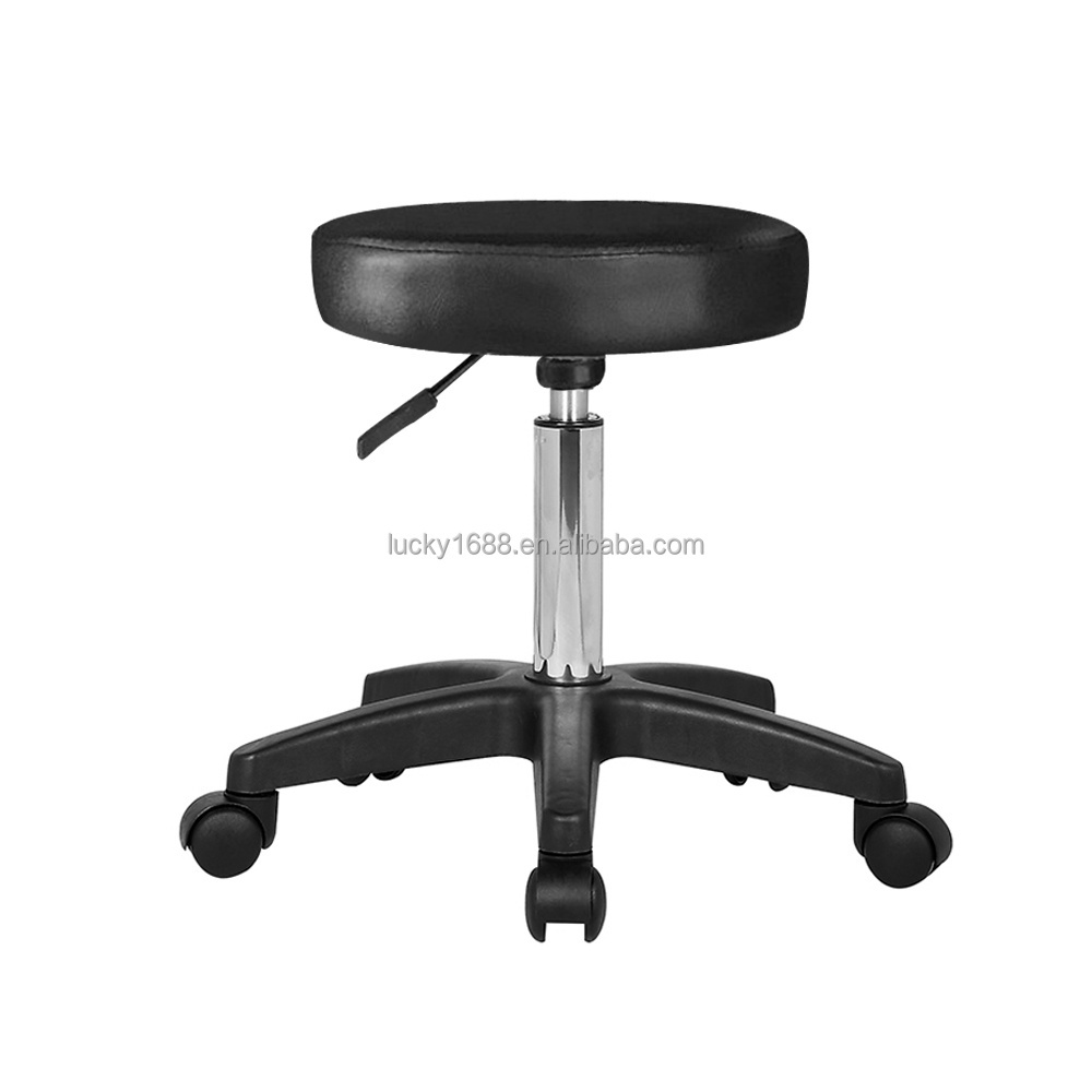 Hot Selling Adjustable Height High Chair Sponge Upholstered Seat Round Bar Stool With Swivel Rolling Wheels