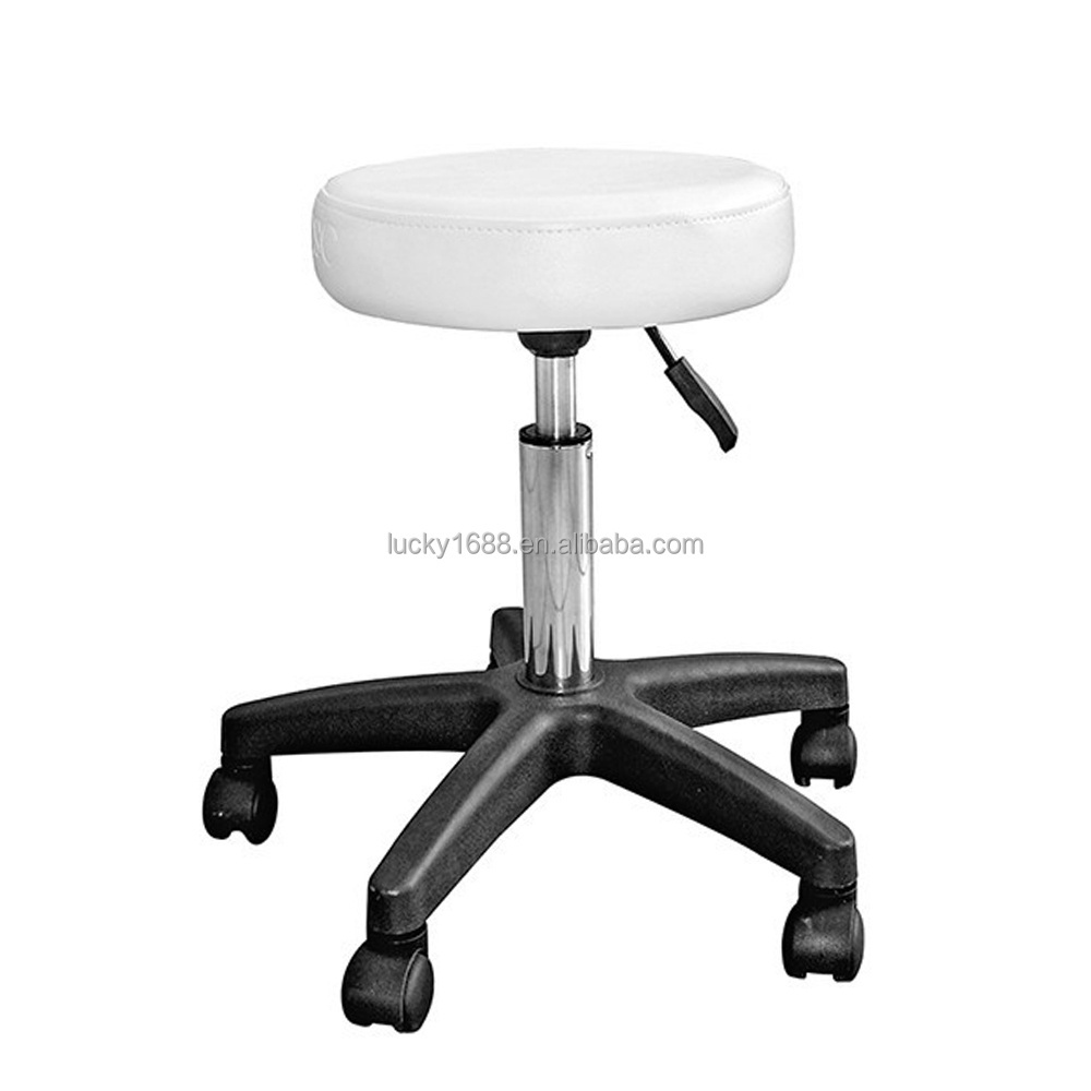 Hot Selling Adjustable Height High Chair Sponge Upholstered Seat Round Bar Stool With Swivel Rolling Wheels