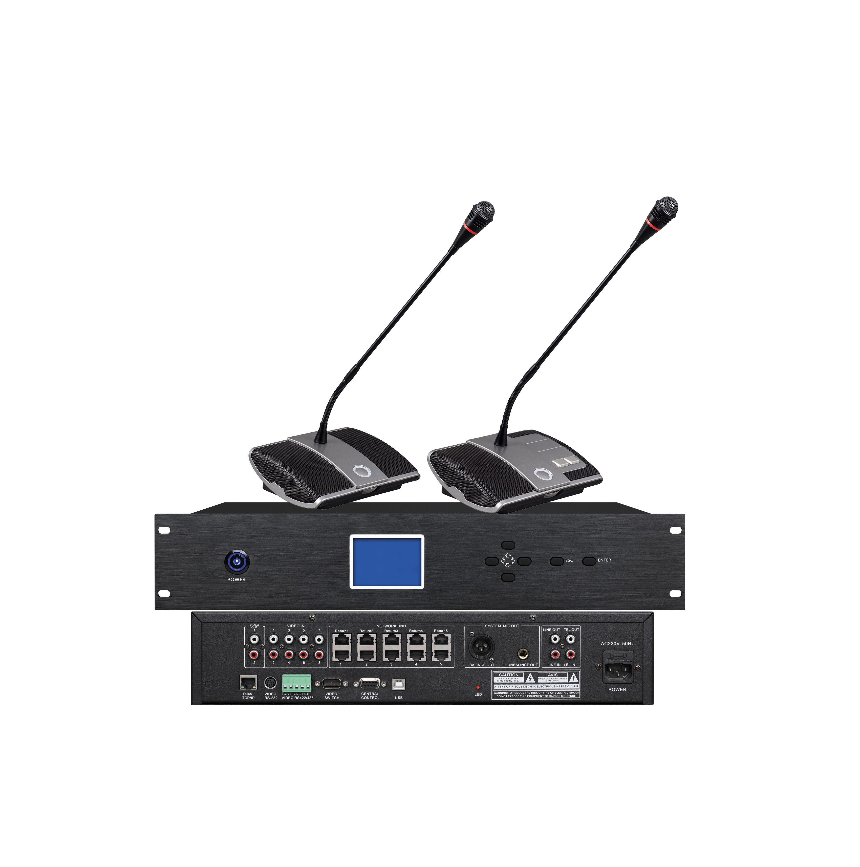 T Professional Wired Digital Discussion Video Camera Tracking Audio Conference Chairman Unit Microphone System