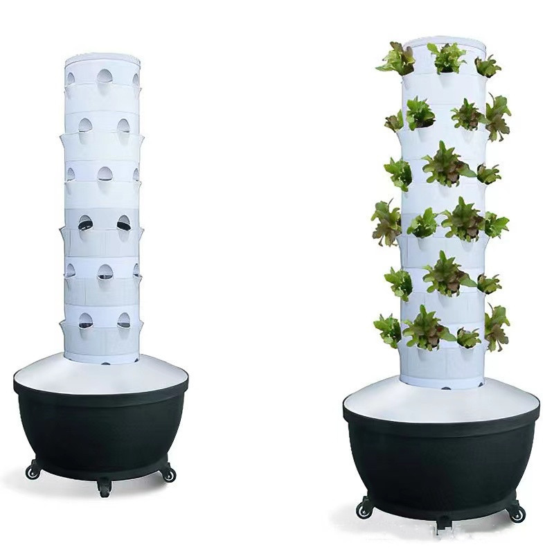 New Agricultural Greenhouse Vertical Petal Aeroponic Tower Growing System For Strawberry And Leaf Vegetables Rotating Farming