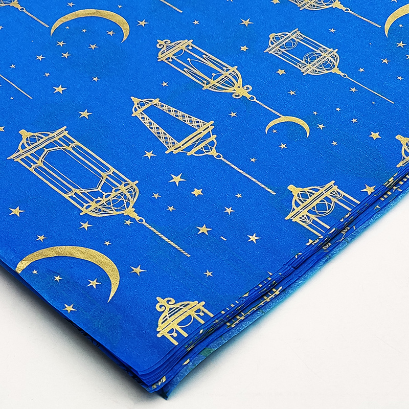 Hot Sales Branded Design Blue Eco Wrapping Tissue Paper Custom Tissue Paper Packaging For Clothes