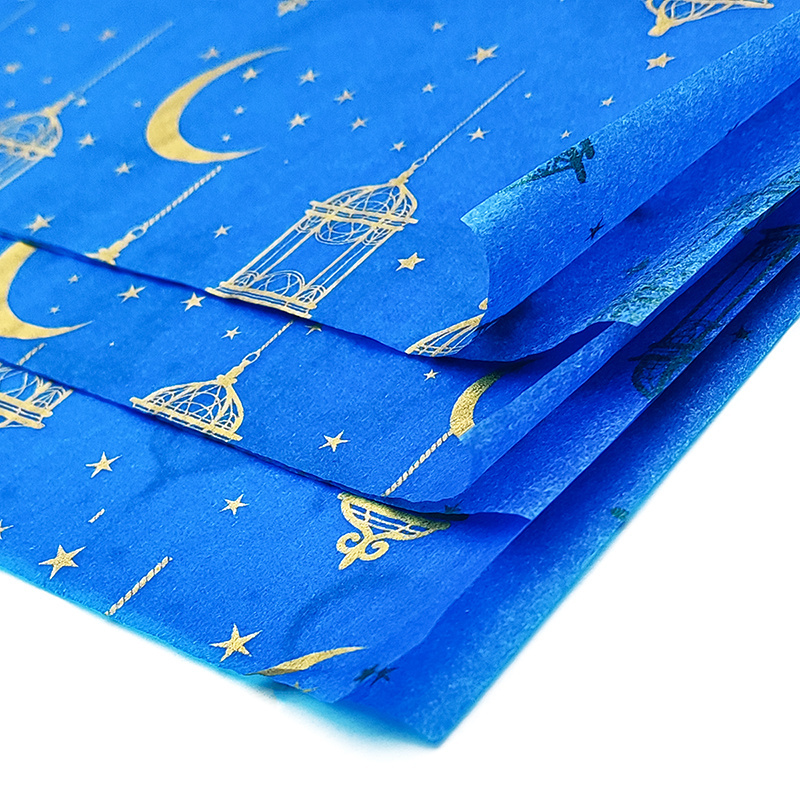 Hot Sales Branded Design Blue Eco Wrapping Tissue Paper Custom Tissue Paper Packaging For Clothes