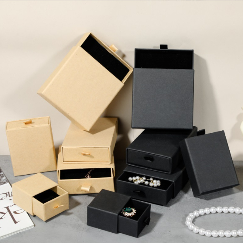 Wholesale Suppliers Luxury Style Portable Cardboard Gift Storage Sliding Drawer Paper Box For Jewelry Packaging