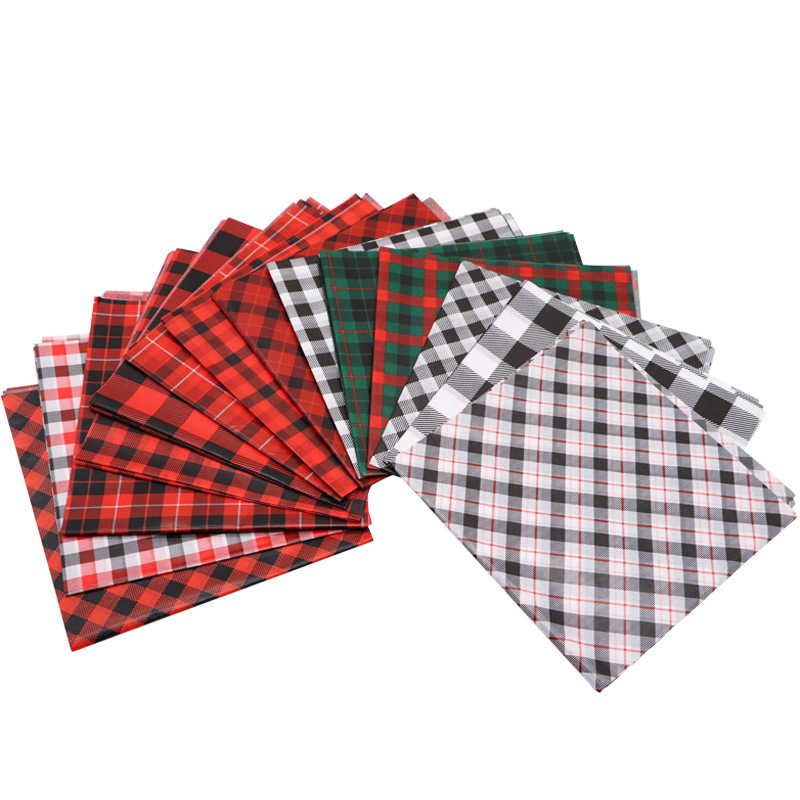 Eco-friendly Printed Gingham Red White Checkered Wrapping Tartan Paper Canada For Shoe Stuffing Tissue Paper Packaging