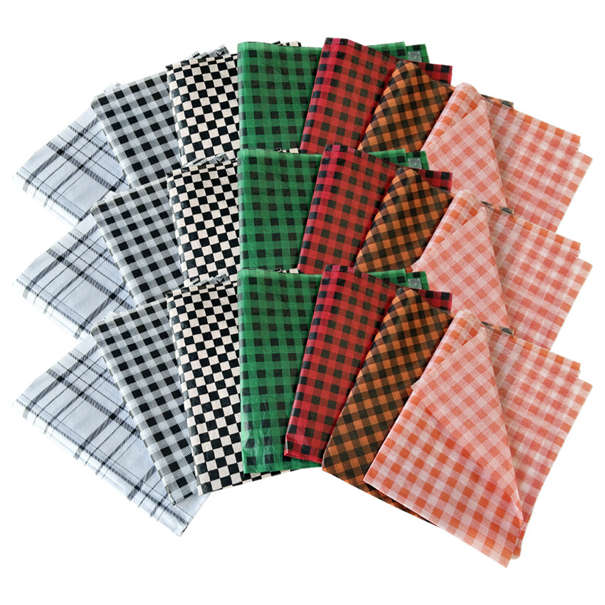 Eco-friendly Printed Gingham Red White Checkered Wrapping Tartan Paper Canada For Shoe Stuffing Tissue Paper Packaging