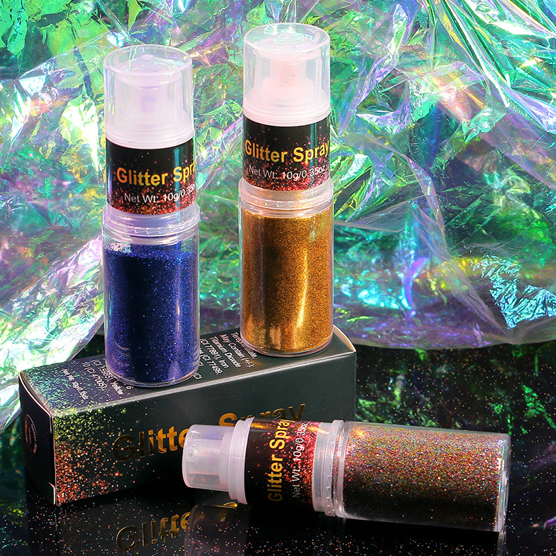 Holographic Loose  Body Glitter Spray Paint For Hair Pump Bottle