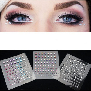 Self Adhesive Rhinestones for Makeup Eyes Multicolor  Rainbow Rhinestones Face Jewels Face Gems Stick on DIY Nail Makeup