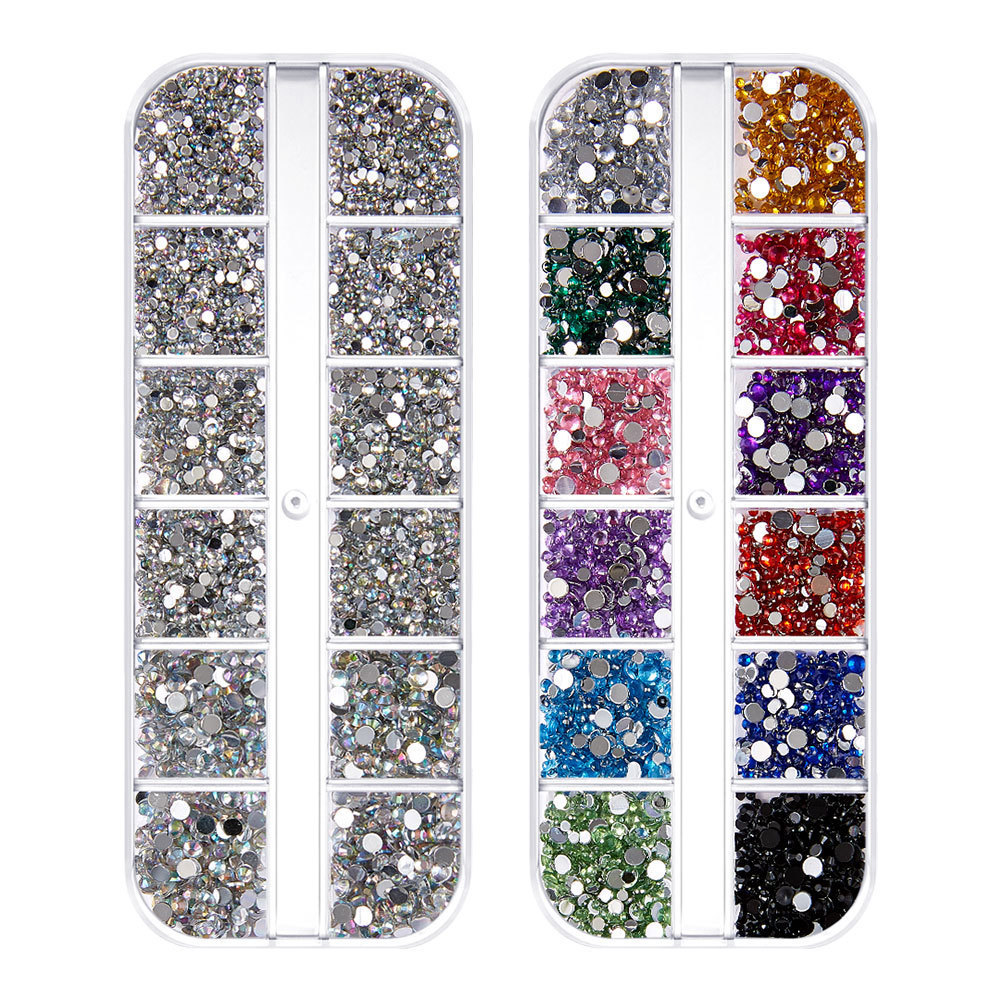 2mm Nail Gems Ab Flatback Rhinestones Gems Stones with Pick Up Tweezers and Rhinestone  Glue for DIY Nail Art