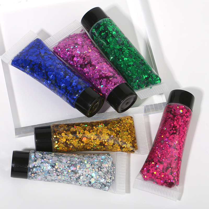 Wholesale Flash Sequins Cream Makeup Face Hair Nail Eye Body Art Liquid Glitter Gel for Festival Party