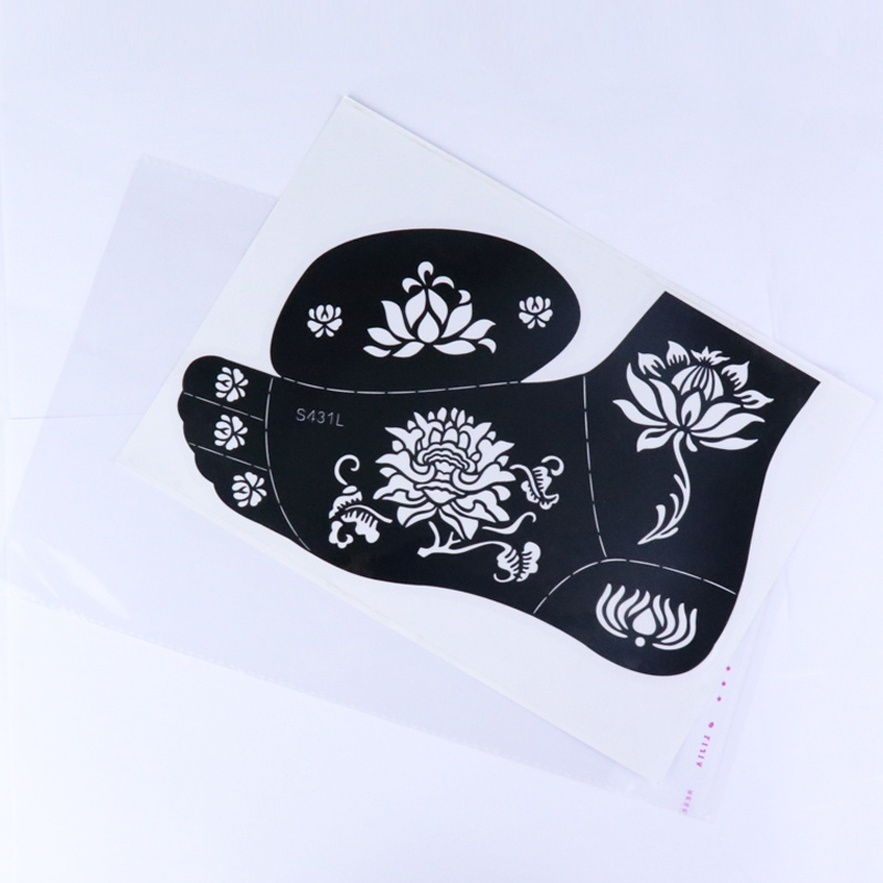 Beauty temporary tattoo plastic foot stencil template better paper for tattoo stencil artist