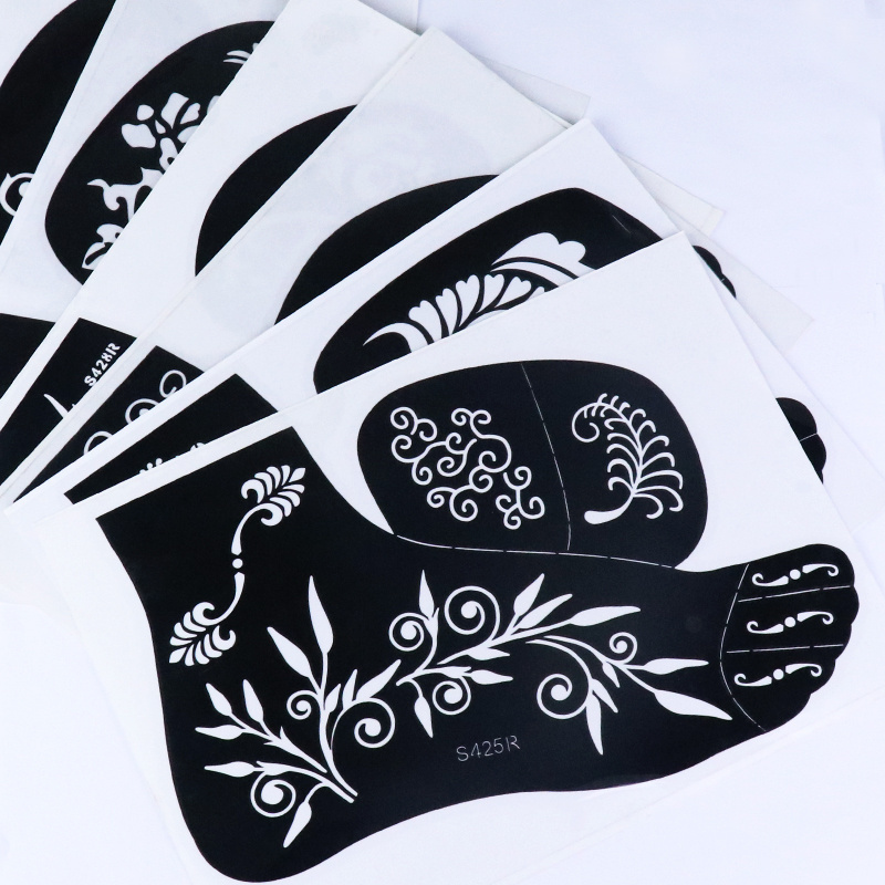 Beauty temporary tattoo plastic foot stencil template better paper for tattoo stencil artist