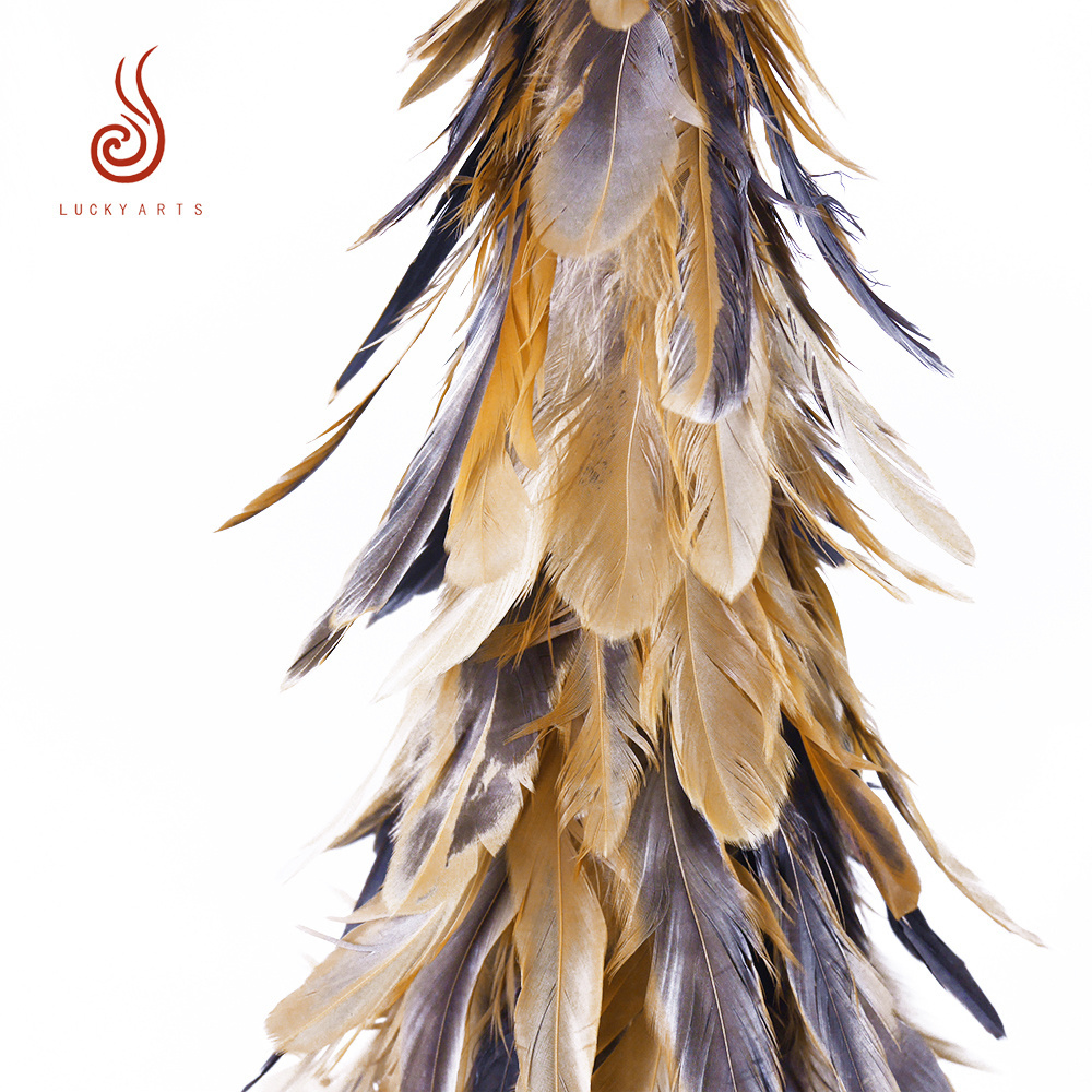 Manufacturer Wholesale Fashion 60cm yellow cock feather Christmas tree