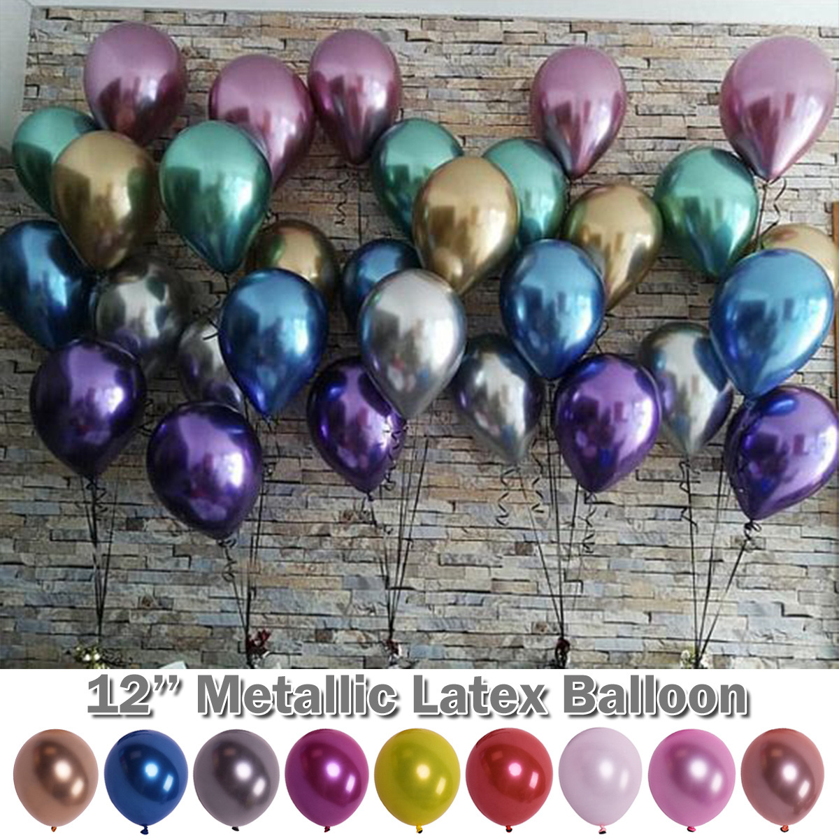 Wholesale 12 18 inch Round Shape Metallic Balloons Metallic Latex Balloons for Party Decorations Chrome balloons Globos supplier