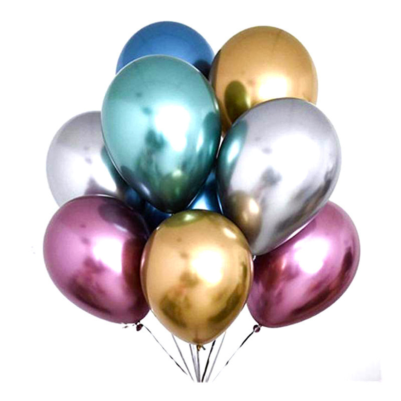 Wholesale 12 18 inch Round Shape Metallic Balloons Metallic Latex Balloons for Party Decorations Chrome balloons Globos supplier