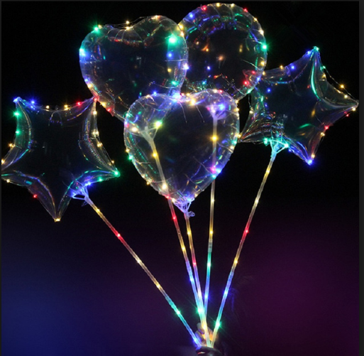 Pvc round shape Balloons Tpu Bubble 20 inch Clear transparent led balloon bobo balloons with led lights stick event decor