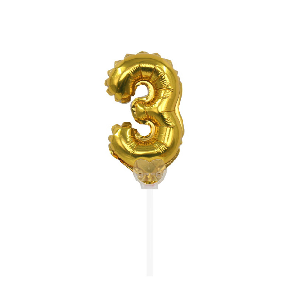 Luckyballoons 5 inch cake topper number 9 rose gold  balloon with sticker 50/set multi color foil balloon party supplies