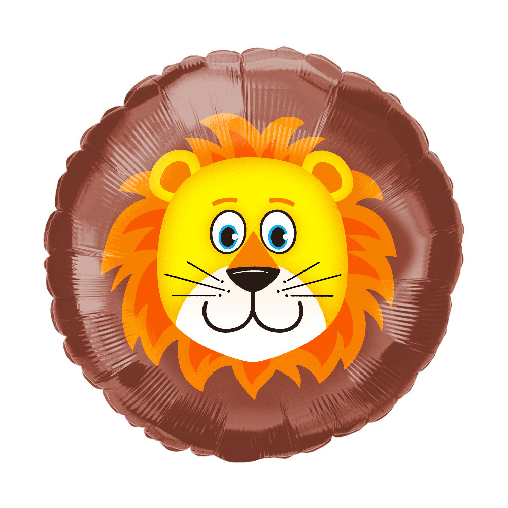 Best quality Small Animal Head Mini Lion Foil Balloons For Cute Animal Jungle Theme Birthday Decoration