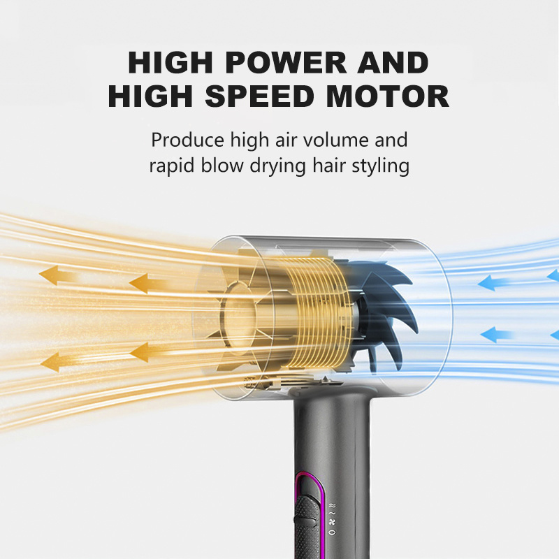 Custom Professional High Speed Foldable Hot and Cold Air Low Noise Hair Dryer With Negative Ion Technology