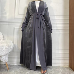 Zifeng OEM Vetements Femme 2022 Islamique New Velvet Plain Long-sleeved Cardigan Islamic Dress Abaya