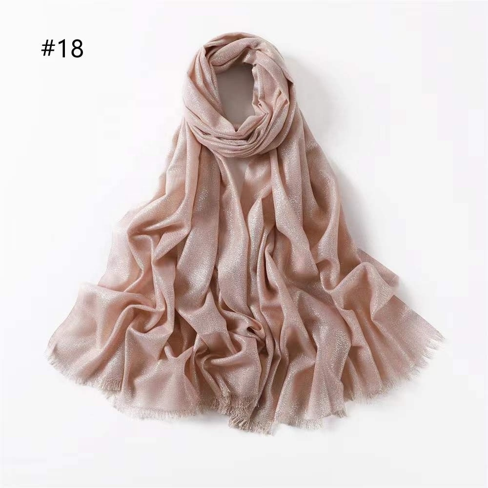 Fashion Glitter Hijab Cotton Scarf Wraps Autumn Headscarf Shawls Muslim scarf for women Shimmer Fringe Scarves Instant hijab