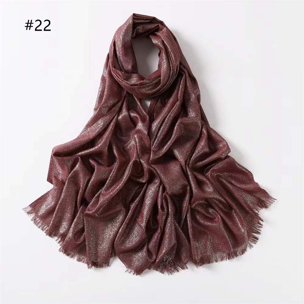 Fashion Glitter Hijab Cotton Scarf Wraps Autumn Headscarf Shawls Muslim scarf for women Shimmer Fringe Scarves Instant hijab