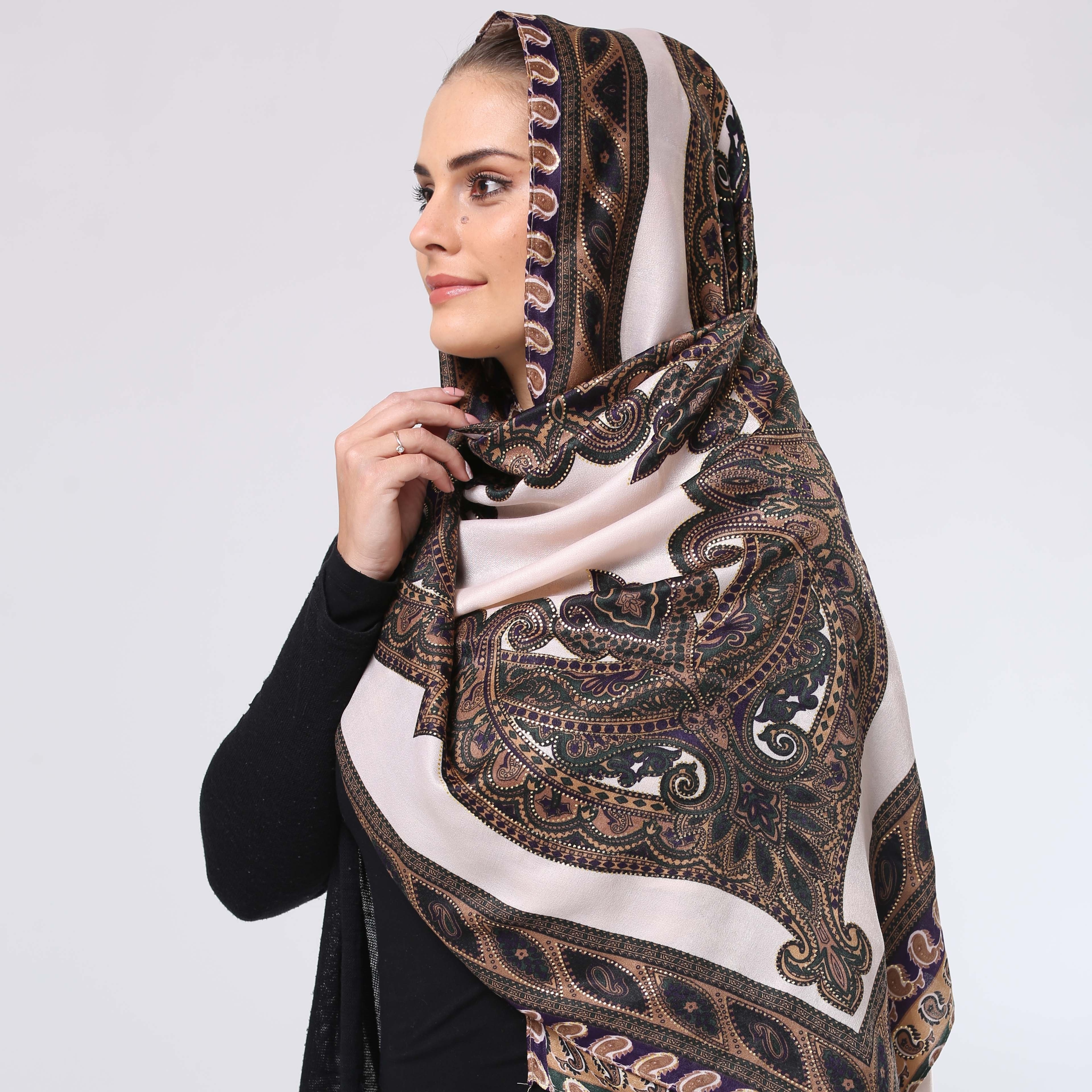 Featured Ethnic Style Muslim Turkish Women's Ethnic Lace Scarf Hijab schal sjaal dubai sjaal