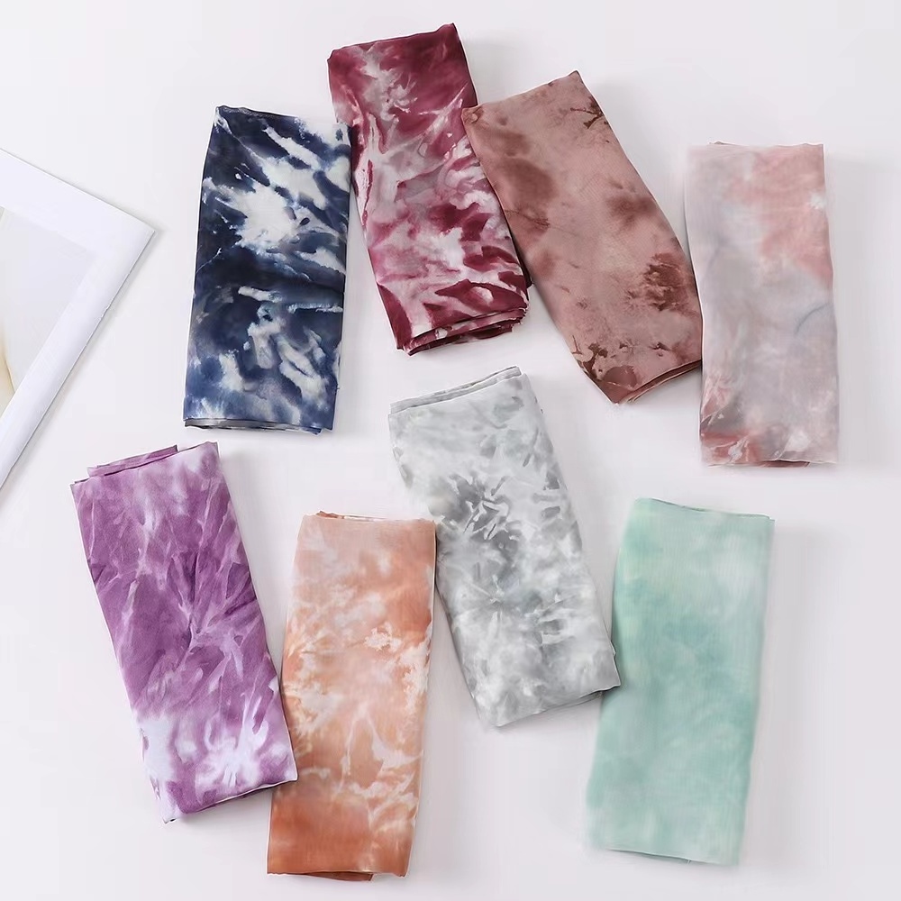 2022 New Fashion Hijab Tie Dye Chiffon Scarf For Women  Bubble Chiffon Instant Hijab Women Spring/Summer